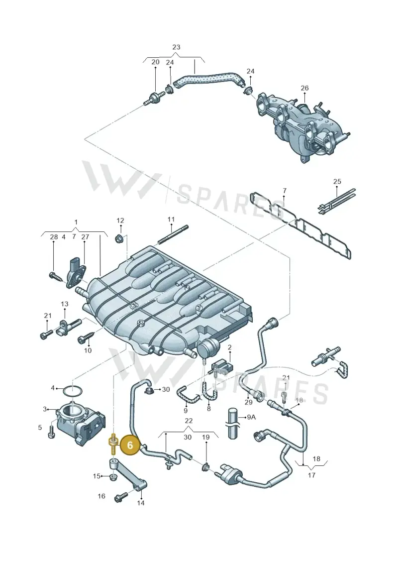 06F121273A — Volkswagen Scirocco 2.0 (2014-2017) diagram 718133300, position 6