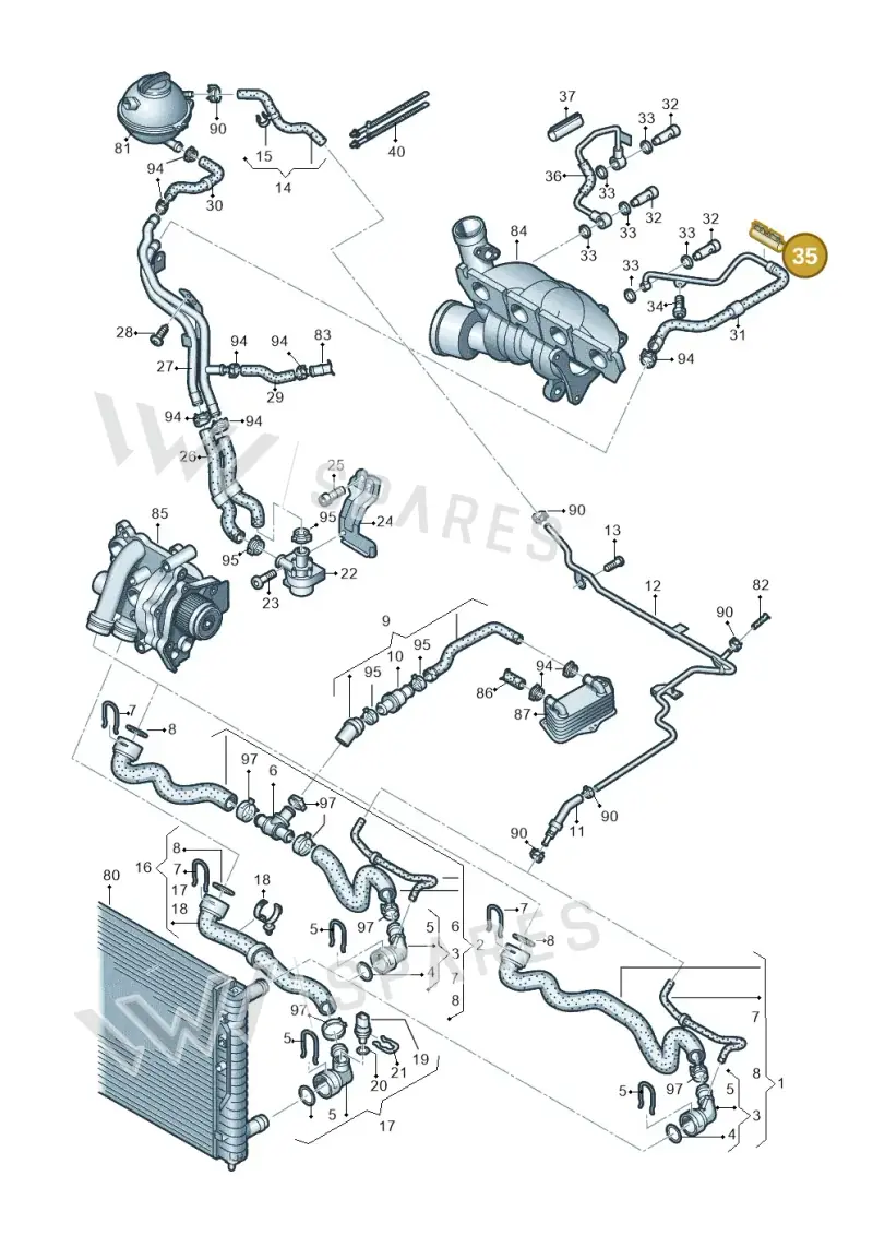 06F133833C — Volkswagen Scirocco 2.0 (2014-2017) diagram 649121240, position 35