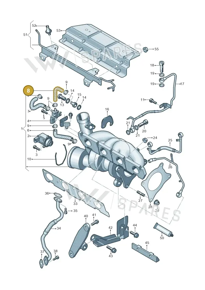 06F145718R — Volkswagen Golf Cabriolet (2011-2016) diagram 651145580, position 8