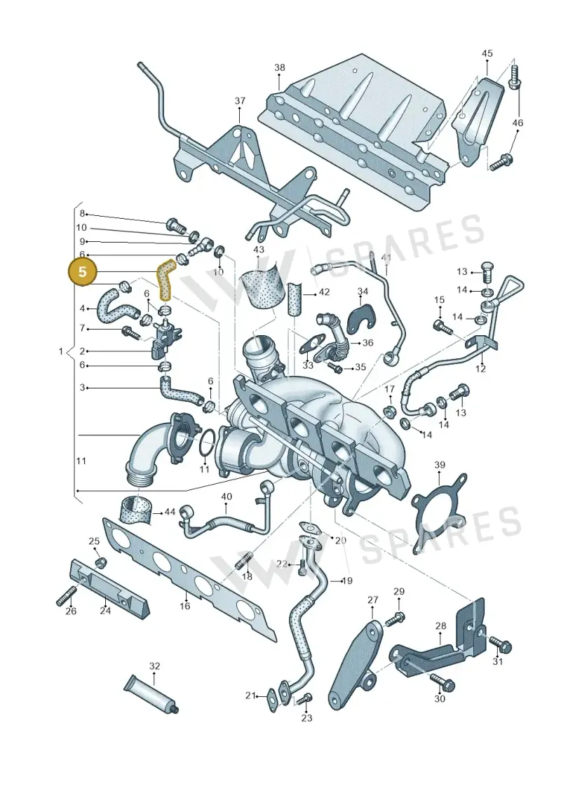 06F145718R — Volkswagen Polo (2012-2014) diagram 747145580, position 5
