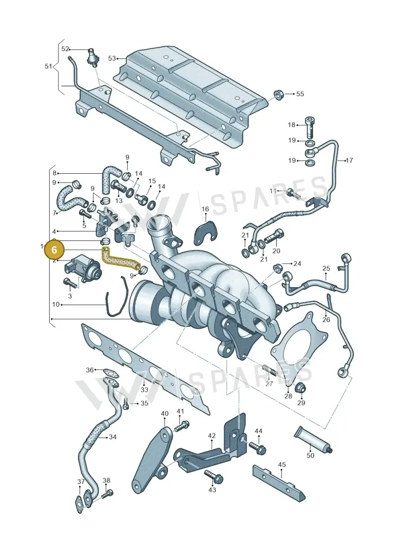 06F145718S — Volkswagen Golf Cabriolet (2011-2016) diagram 651145580, position 6