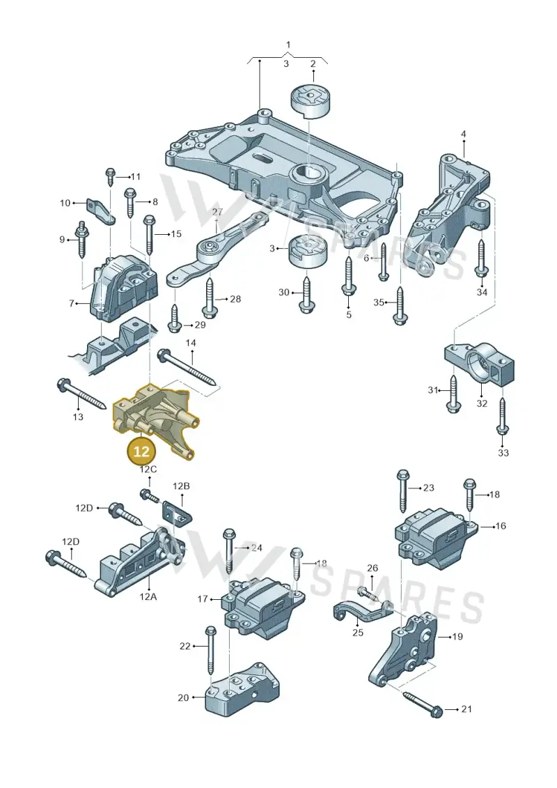 06F199207Q — Volkswagen Golf Plus (2011-2014) diagram 649199200, position 12