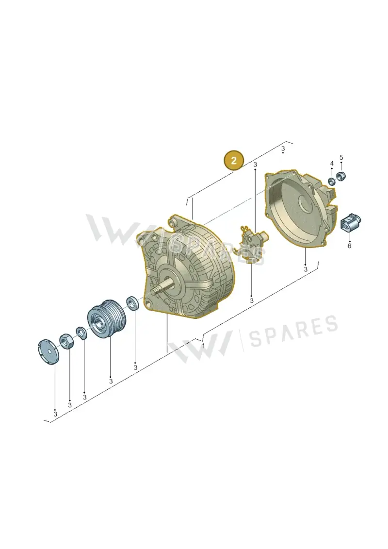 06F903023FX — Volkswagen Caddy kombi (2015-2020) diagram 5h0903000, position 2