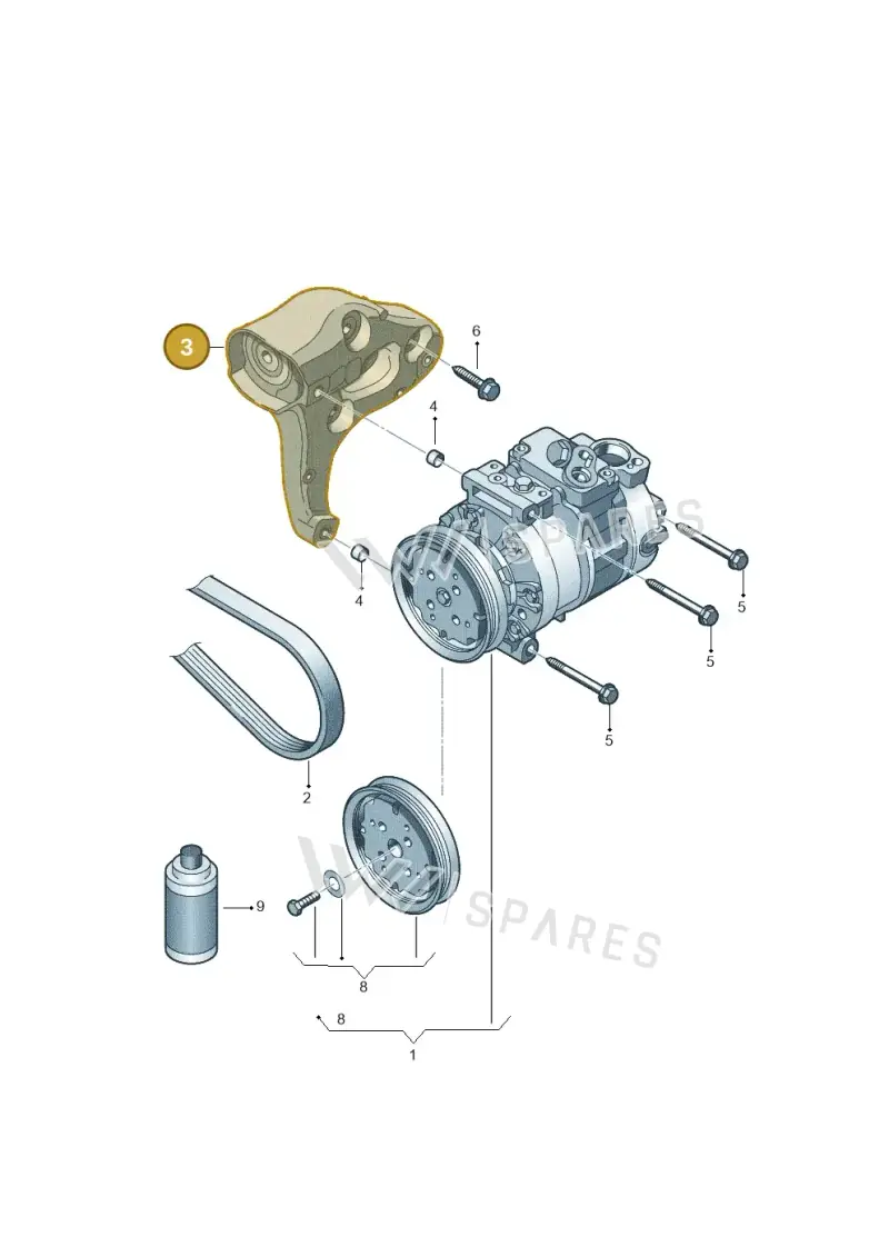 06F903143F — Volkswagen Golf/Rabbit            08> (2007-) diagram 409260100, position 3