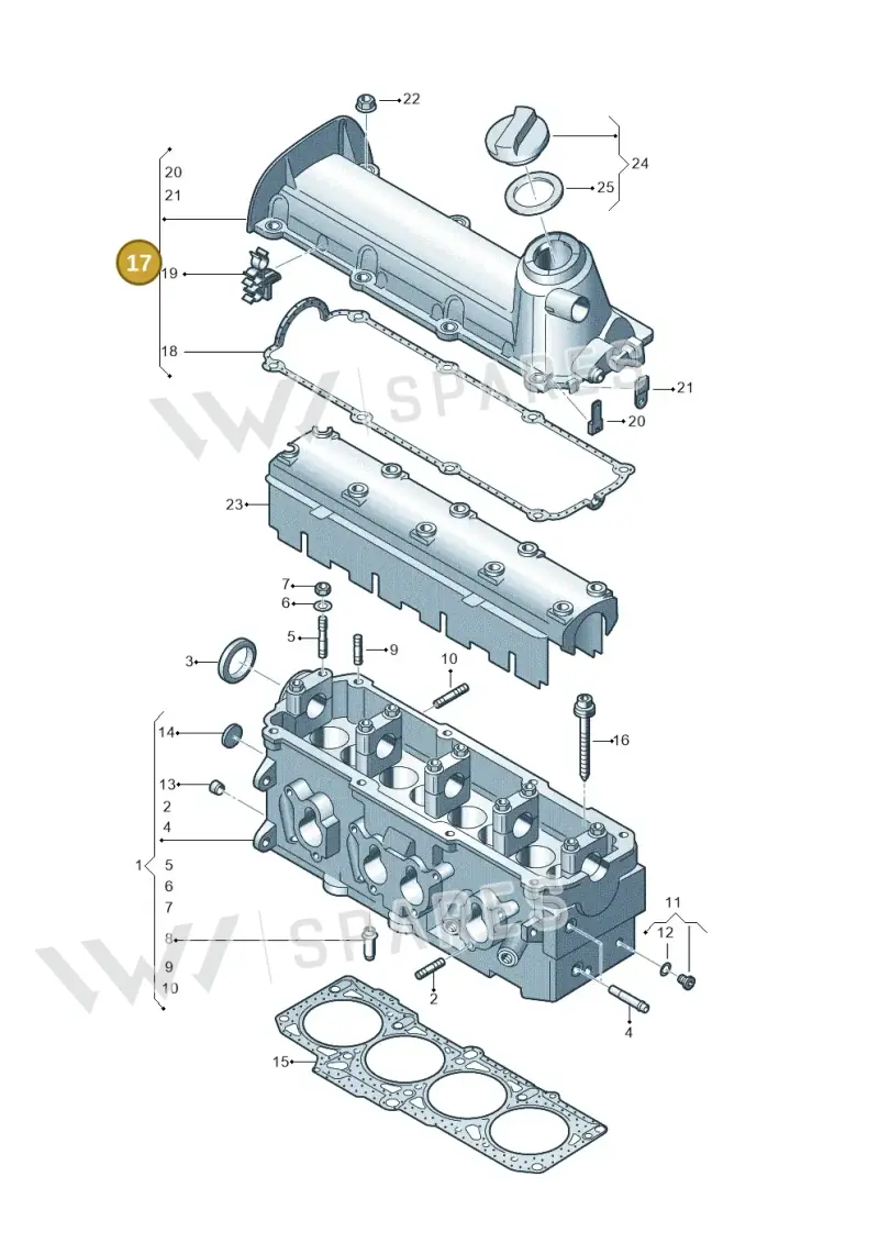 06G103429B — Volkswagen Jetta 2.0 (2015-2015) diagram 477103450, position 17