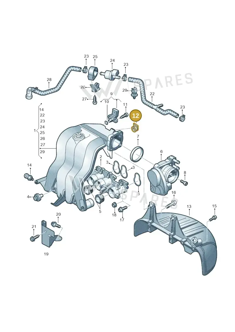 06G133459 — Volkswagen Jetta (2014-2017) diagram 625133280, position 12