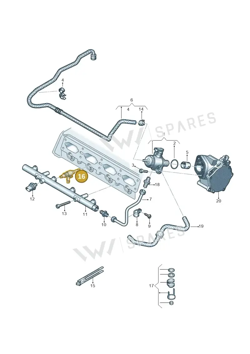 06G906036AC — Volkswagen Arteon (2017-2023) diagram 884133600, position 16