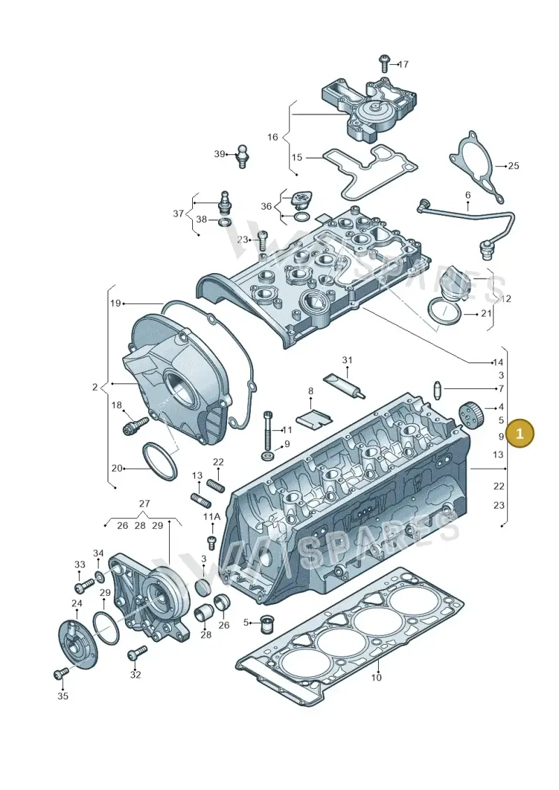 06H103064AB — Volkswagen Passat CC (2011-2016) diagram 627103530, position 1
