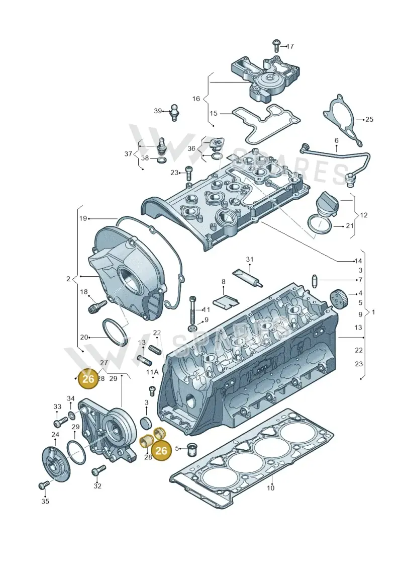 06H103144K — Volkswagen New beetle (2011-2016) diagram 627103530, position 26