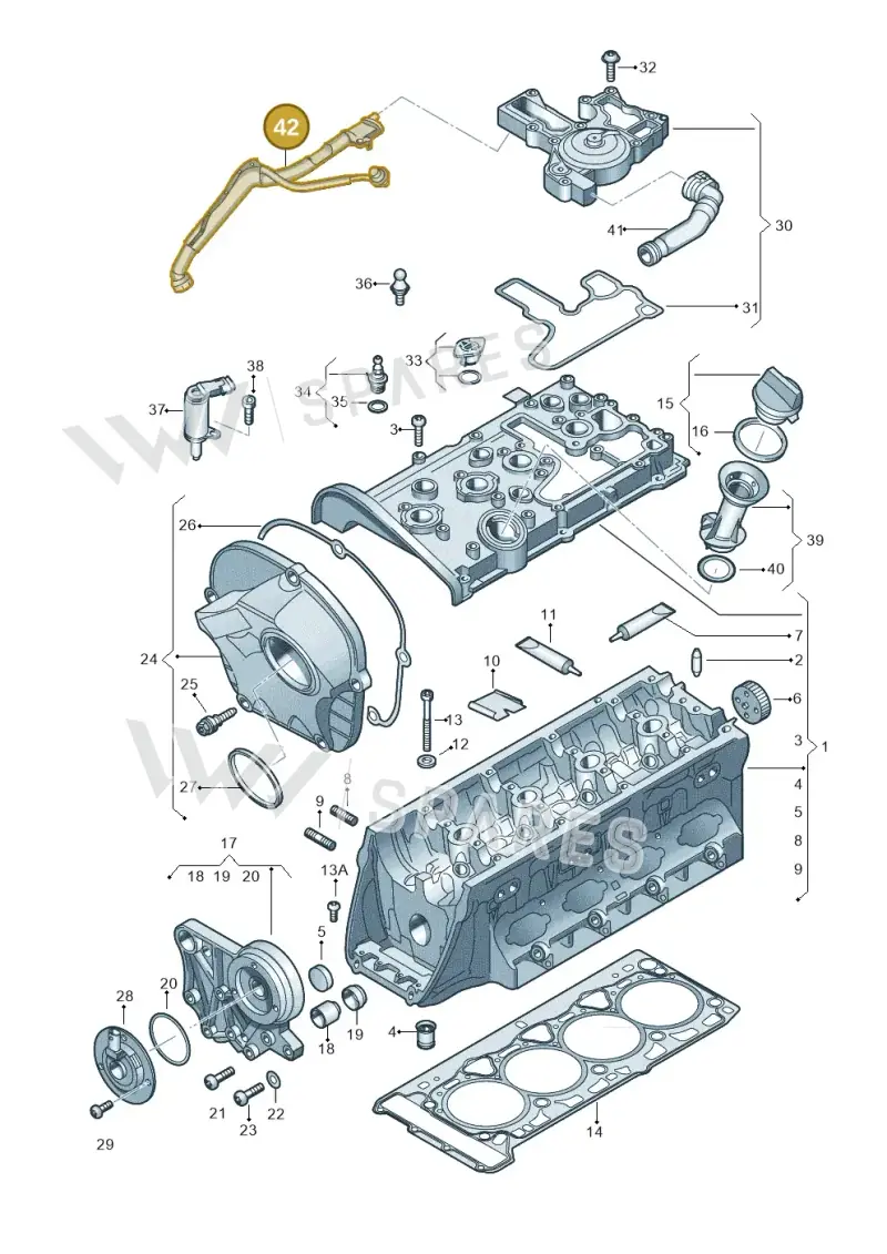 06H103213Q — Volkswagen Caravelle (2015-2019) diagram 731103450, position 42