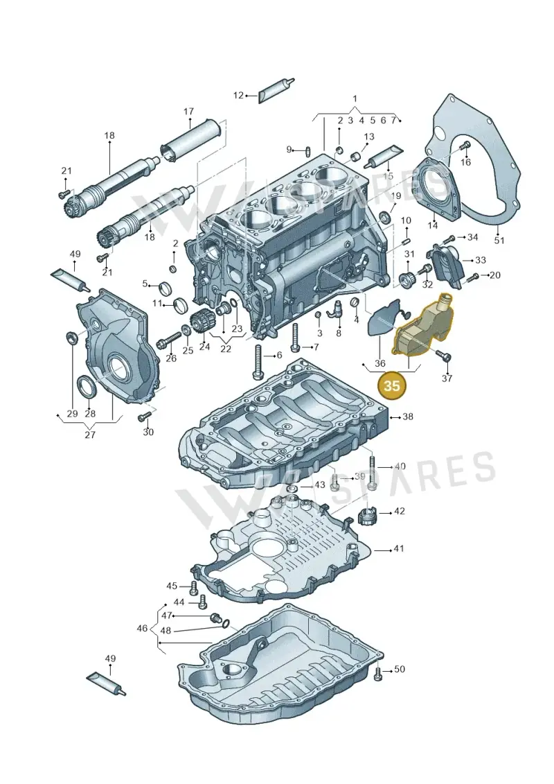 06H103464L — Volkswagen Amarok twin cab (2016-2022) diagram 894103100, position 35