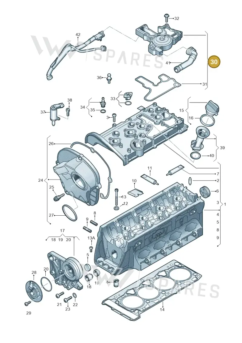 06H103495AL — Volkswagen California Camper (2015-2019) diagram 731103450, position 30