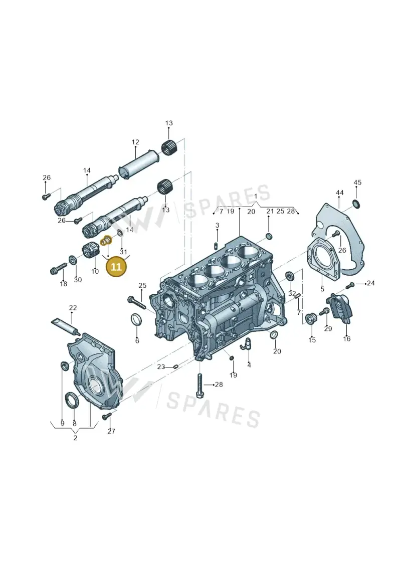 06H103559C — Volkswagen Tiguan 2.0 4Motion (2017-2024) diagram 431103019, position 11
