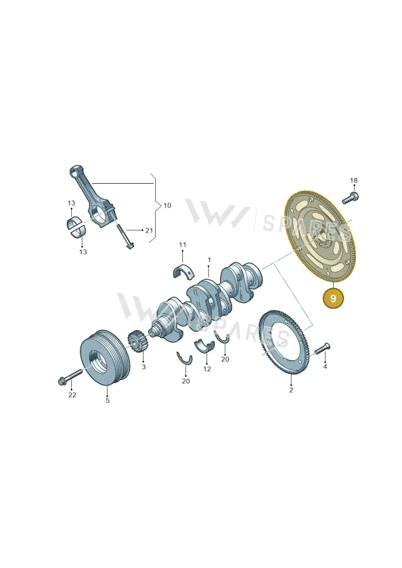 06H105323R — Volkswagen Touareg (2017-2023) diagram 439105004, position 9
