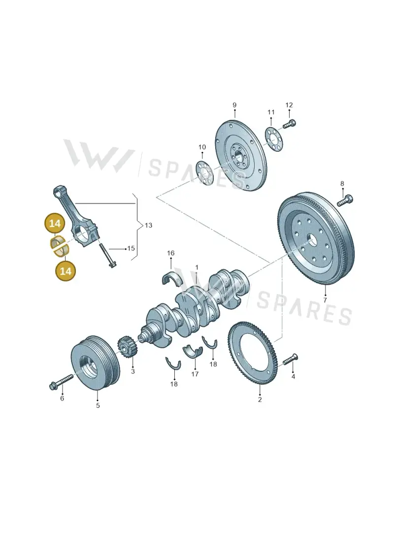 06H105701RGLB — Volkswagen Golf 1.4 BlueMotion (2014-2017) diagram 781105200, position 14