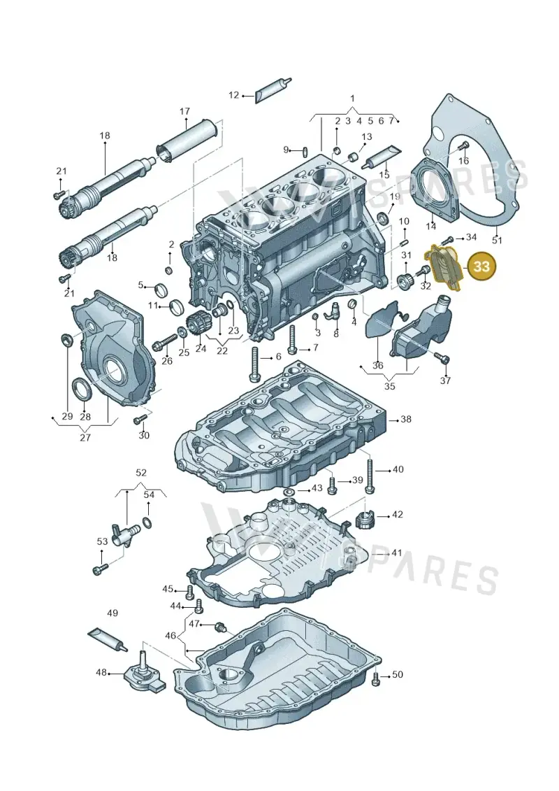 06H109121G — Volkswagen Scirocco 2.0 (2014-2017) diagram 737103150, position 33