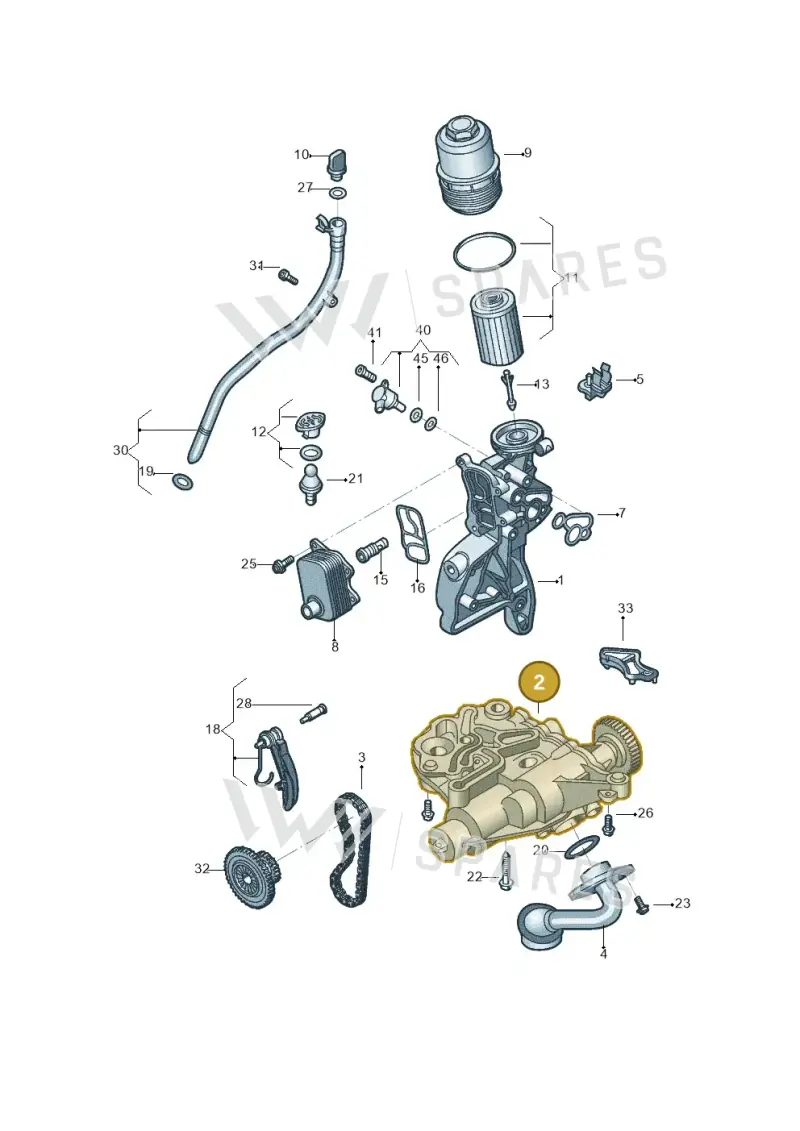 06H115105FT — Volkswagen Tiguan 2.0 4Motion (2017-2024) diagram 496115150, position 2