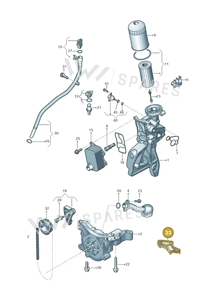 06H115175E — Volkswagen Passat saloon (2014-2024) diagram 868115050, position 33