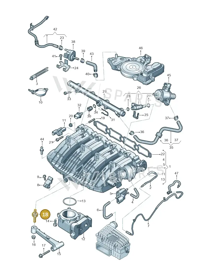 06H121273F — Volkswagen Tiguan 2.0 4Motion (2017-2024) diagram 884133100, position 18