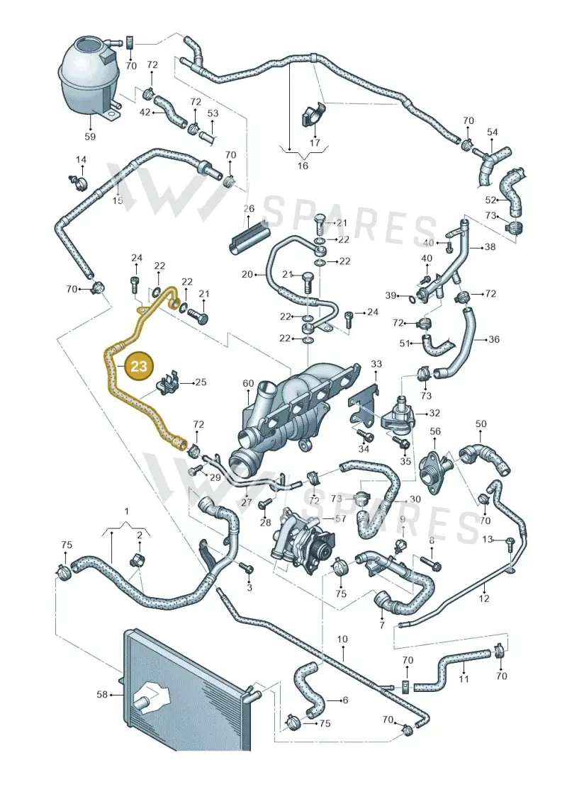 06H121492D — Volkswagen Amarok twin cab (2016-2022) diagram 683121300, position 23