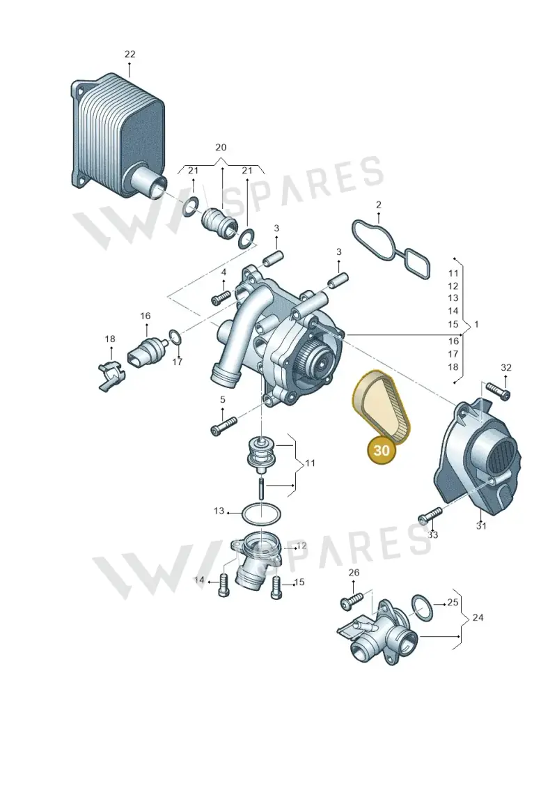 06H121605E — Volkswagen Caravelle (2015-2019) diagram 689121150, position 30