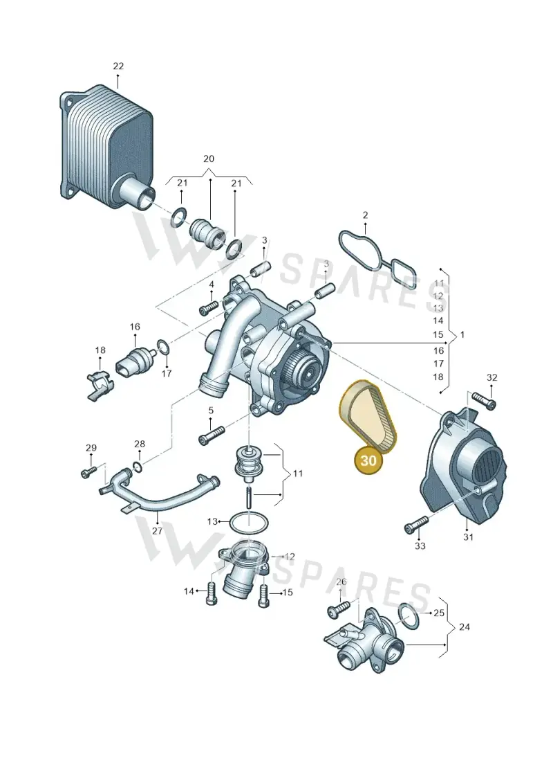 06H121605E — Volkswagen Amarok twin cab (2016-2022) diagram 894121020, position 30