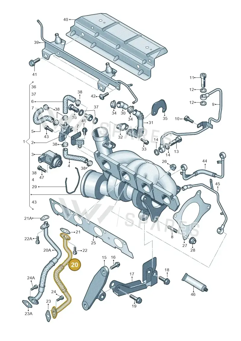 06H145735H — Volkswagen Passat/4Motion         08 (2007-) diagram 412145650, position 20