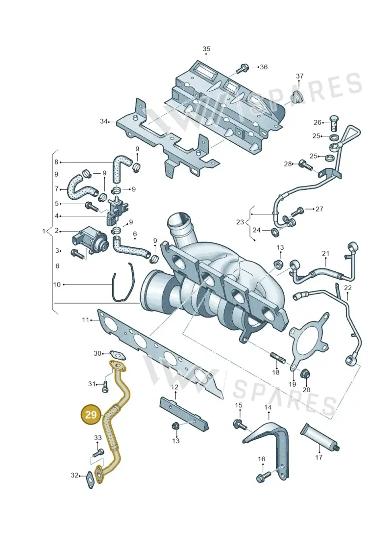06H145735H — Volkswagen Passat/4Motion         08 (2007-) diagram 634145550, position 29