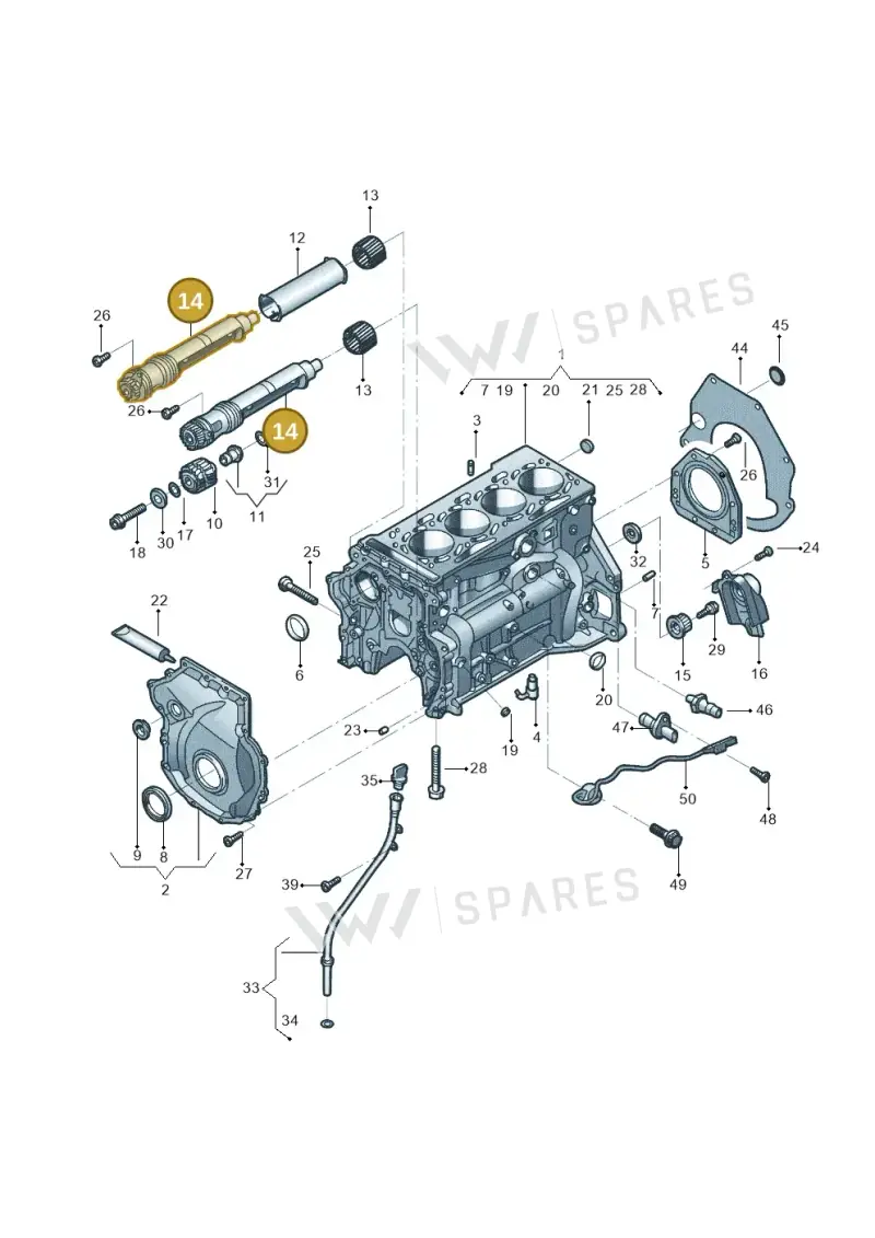 06H198205AD — Volkswagen Jetta (2014-2017) diagram 789103007, position 14