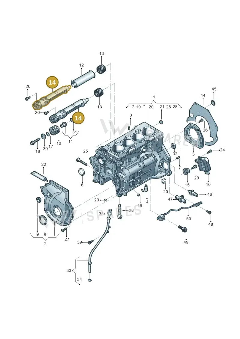 06H198205AF — Volkswagen Tiguan 2.0 4Motion (2017-2024) diagram 789103007, position 14