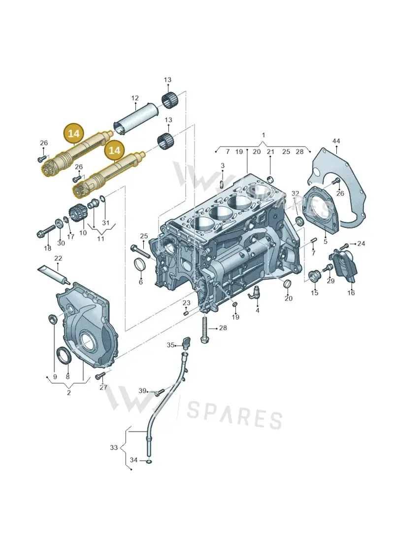 06H198205BF — Volkswagen Passat saloon (2014-2024) diagram 746103100, position 14