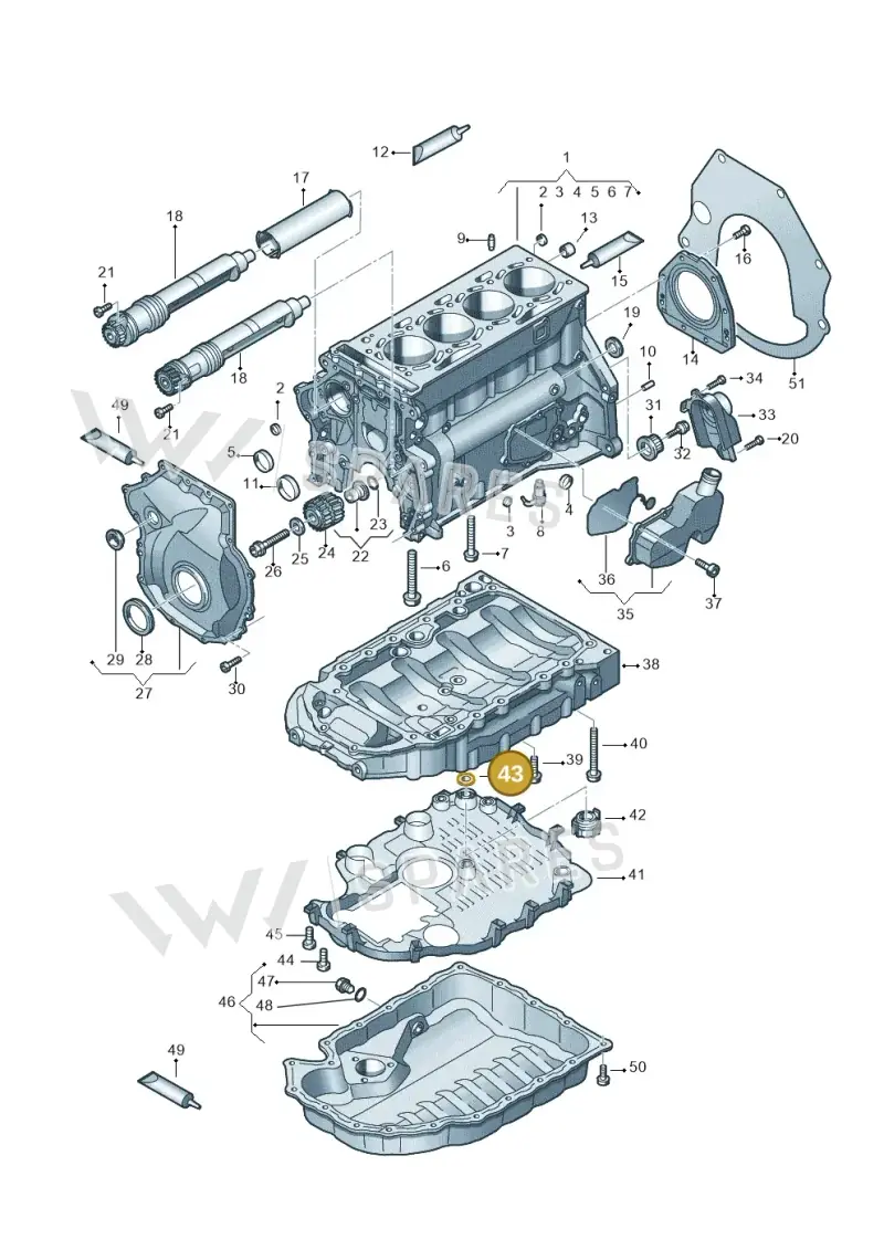 06J103147 — Volkswagen Amarok twin cab (2016-2022) diagram 894103100, position 43