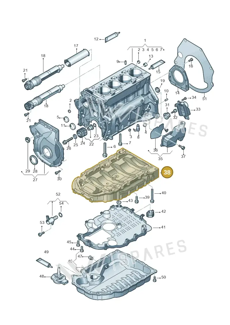 06J103603BE — Volkswagen Amarok twin cab (2012-2016) diagram 737103150, position 38