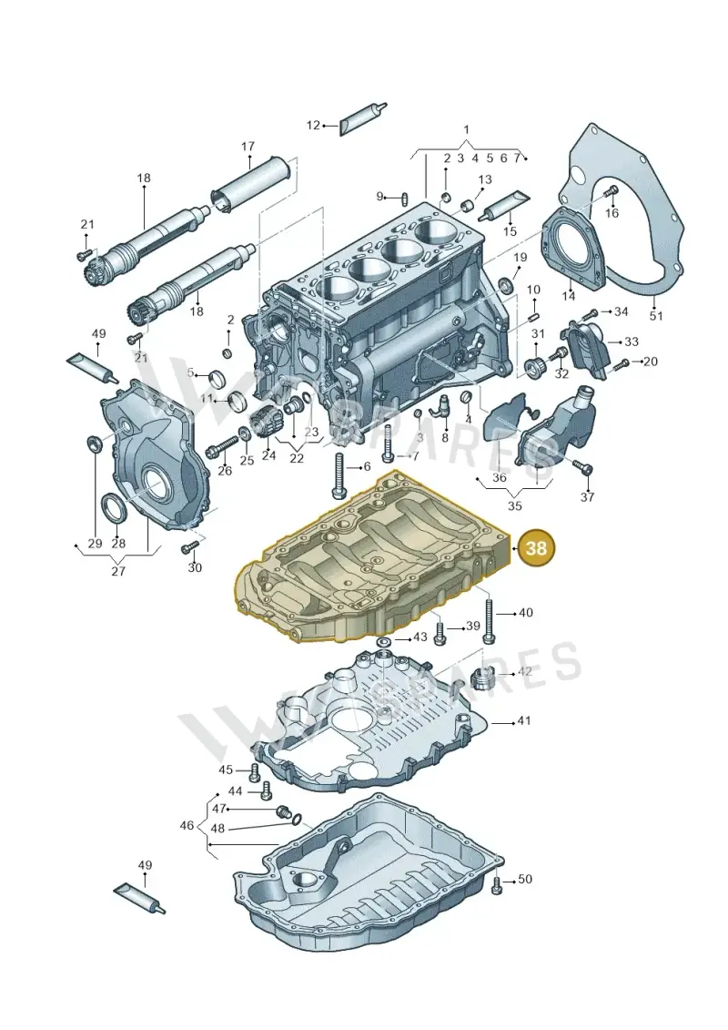 06J103603BE — Volkswagen Amarok twin cab (2016-2022) diagram 894103100, position 38