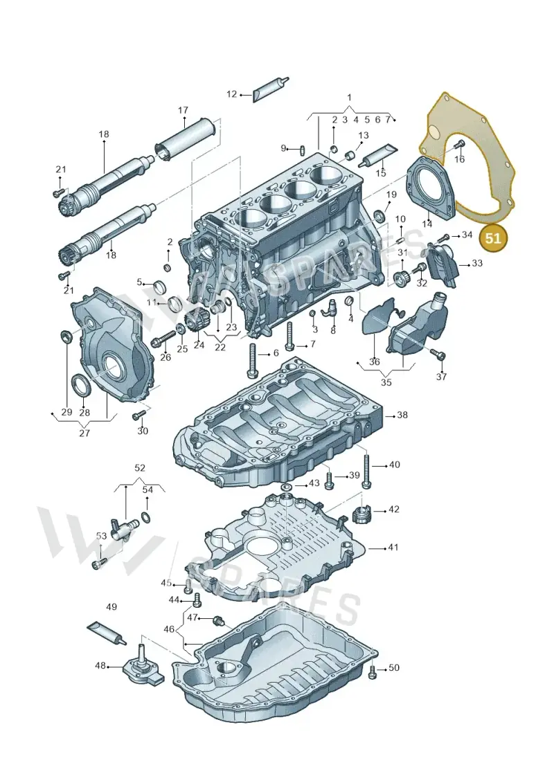 06J103645D — Volkswagen Scirocco 2.0 (2014-2017) diagram 737103150, position 51