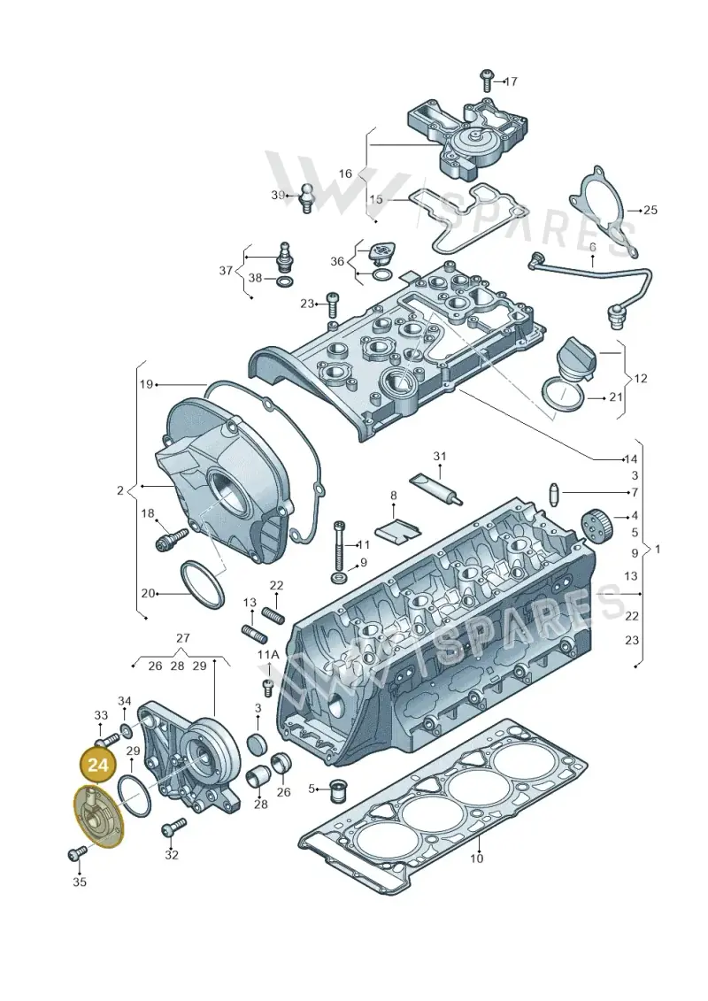 06J109259A — Volkswagen Passat CC (2008-2012) diagram 627103530, position 24