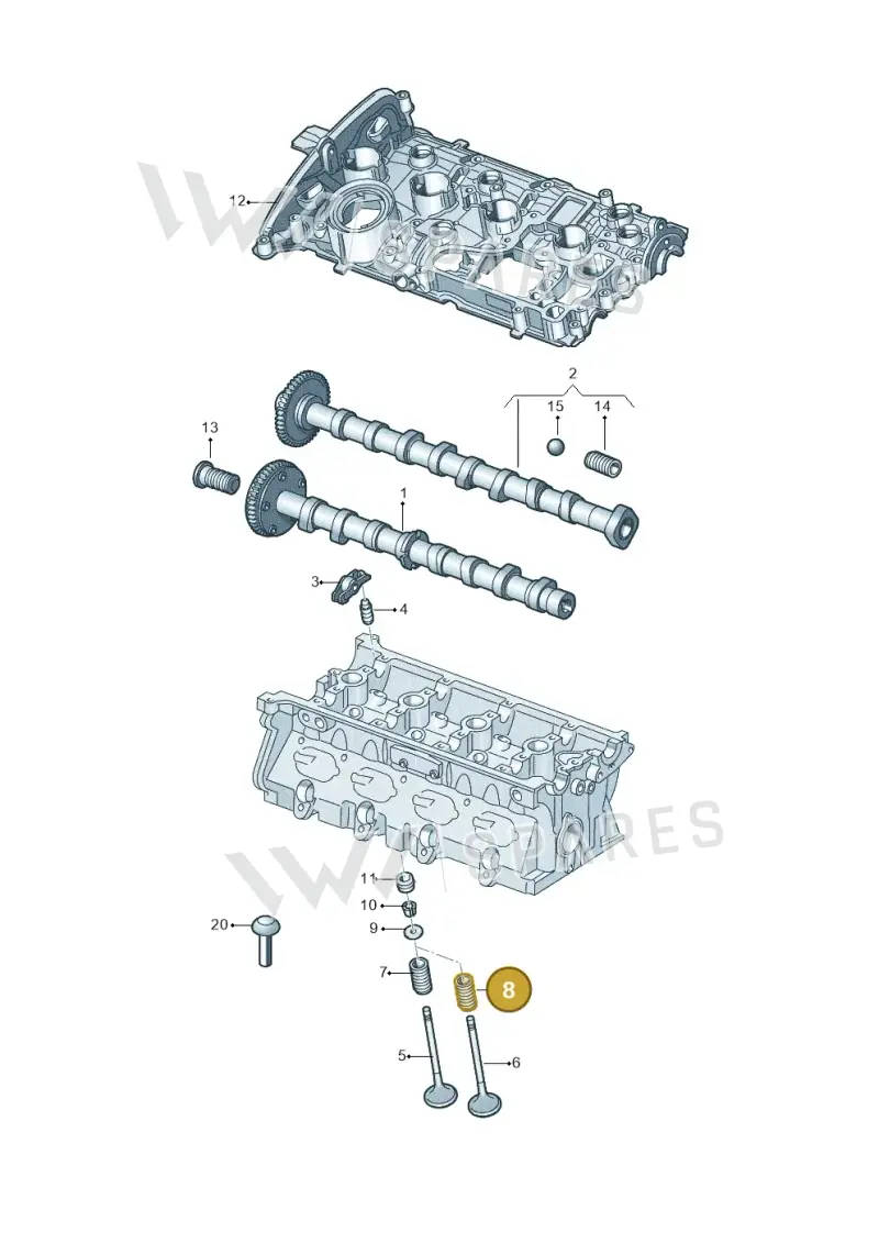 06J109623G — Volkswagen Golf 1.5 (2020-) diagram 627109200, position 8