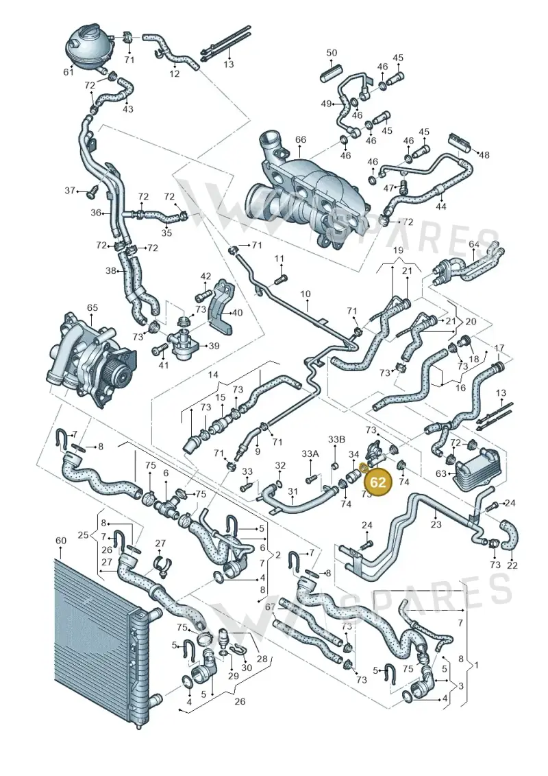 06J121085B — Volkswagen New beetle (2011-2016) diagram 412121640, position 62