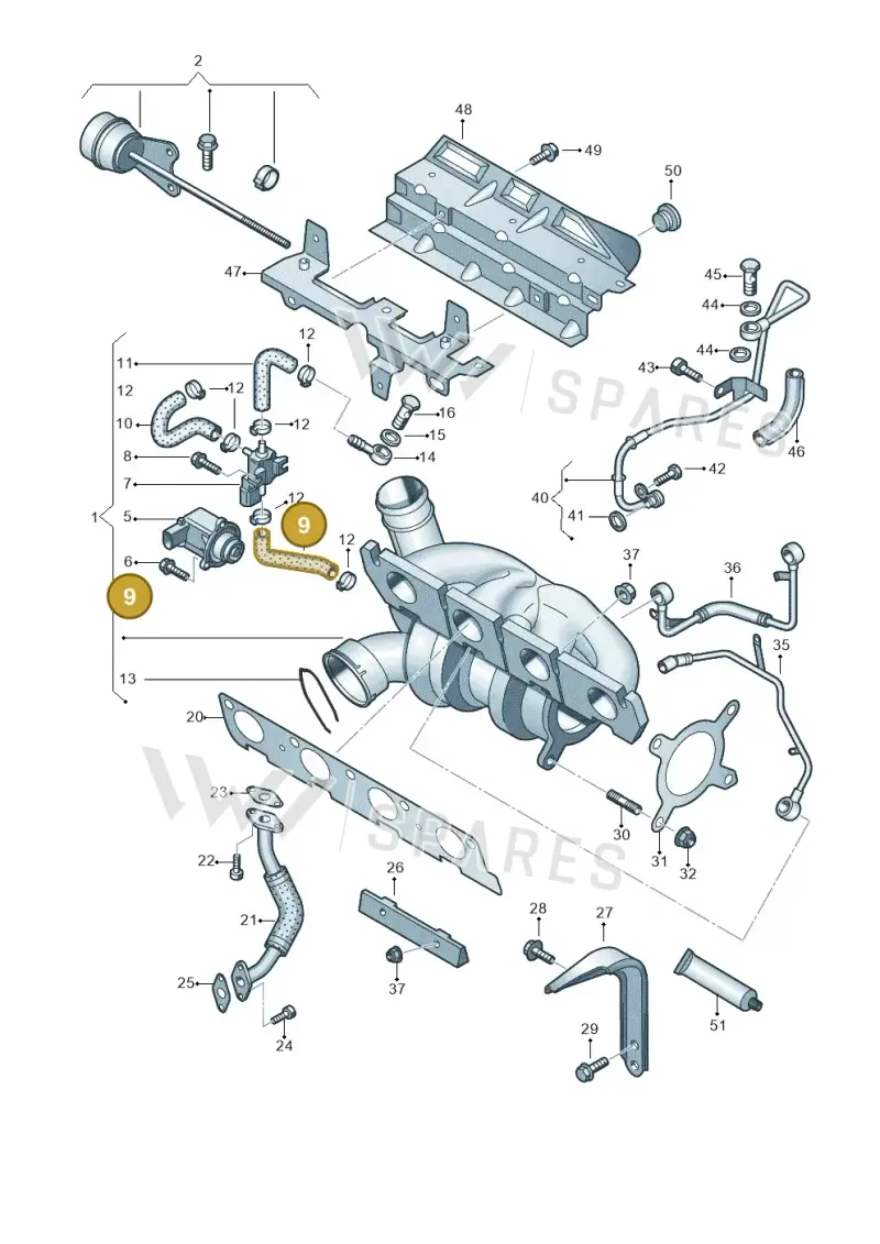 06J145718B — Volkswagen Passat CC (2011-2016) diagram 645145520, position 9