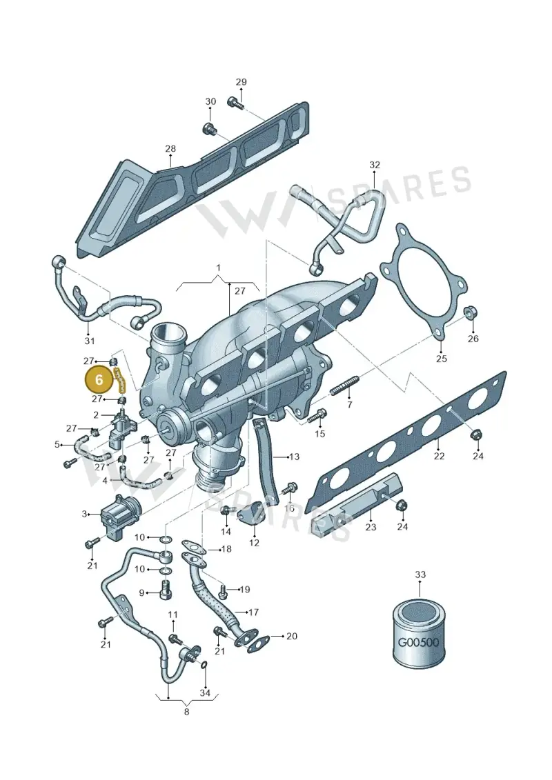 06J145718F — Volkswagen Amarok twin cab (2016-2022) diagram 647145600, position 6