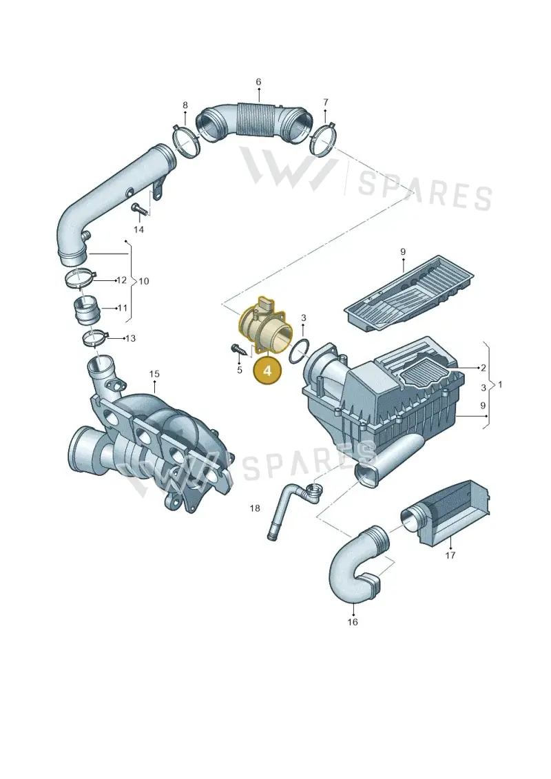 06J906461B — Volkswagen Tiguan 4Motion (2011-2018) diagram 627129600, position 4