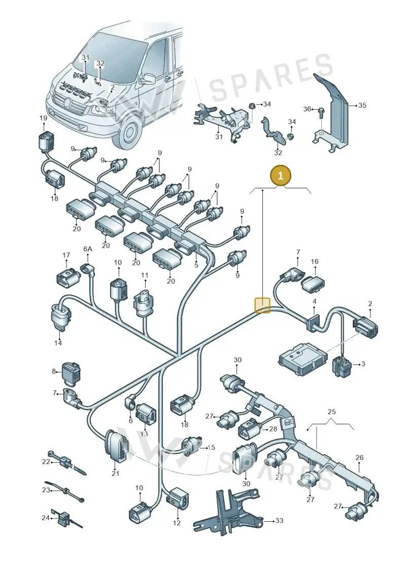 06J971072A — Volkswagen Caravelle (2015-2019) diagram 731971040, position 1