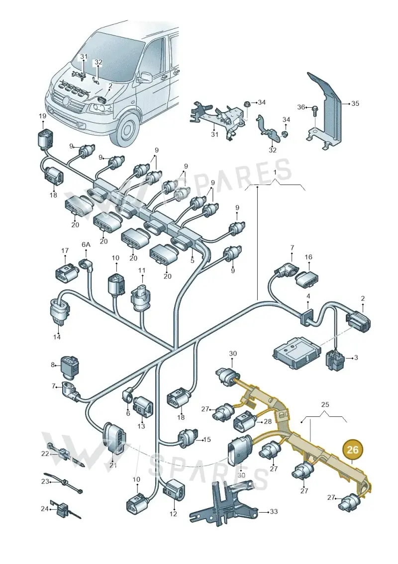 06J971824C — Volkswagen Caravelle (2015-2019) diagram 731971040, position 26