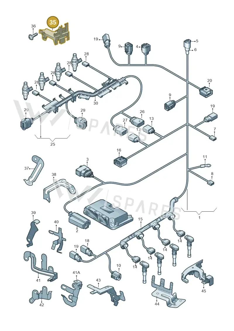 06J971845 — Volkswagen Golf Cabriolet (2011-2016) diagram 412971090, position 35