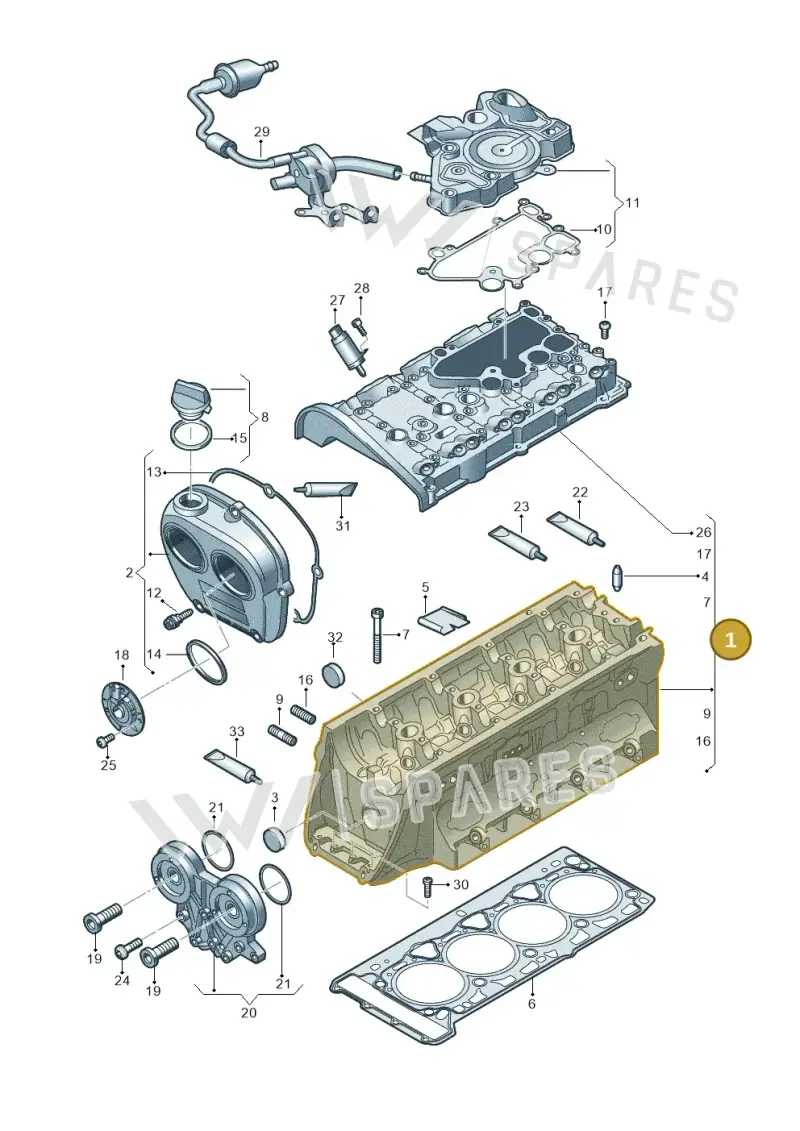 06K103063AL — Volkswagen Golf 1.4 BlueMotion (2014-2017) diagram 724103200, position 1