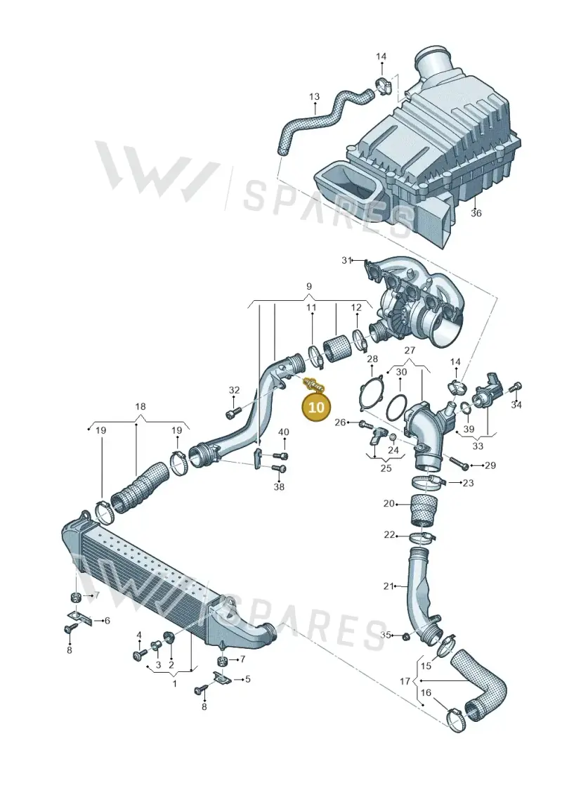 06K103230A — Audi A3 Sportback (2019-2025) diagram 596145610, position 10