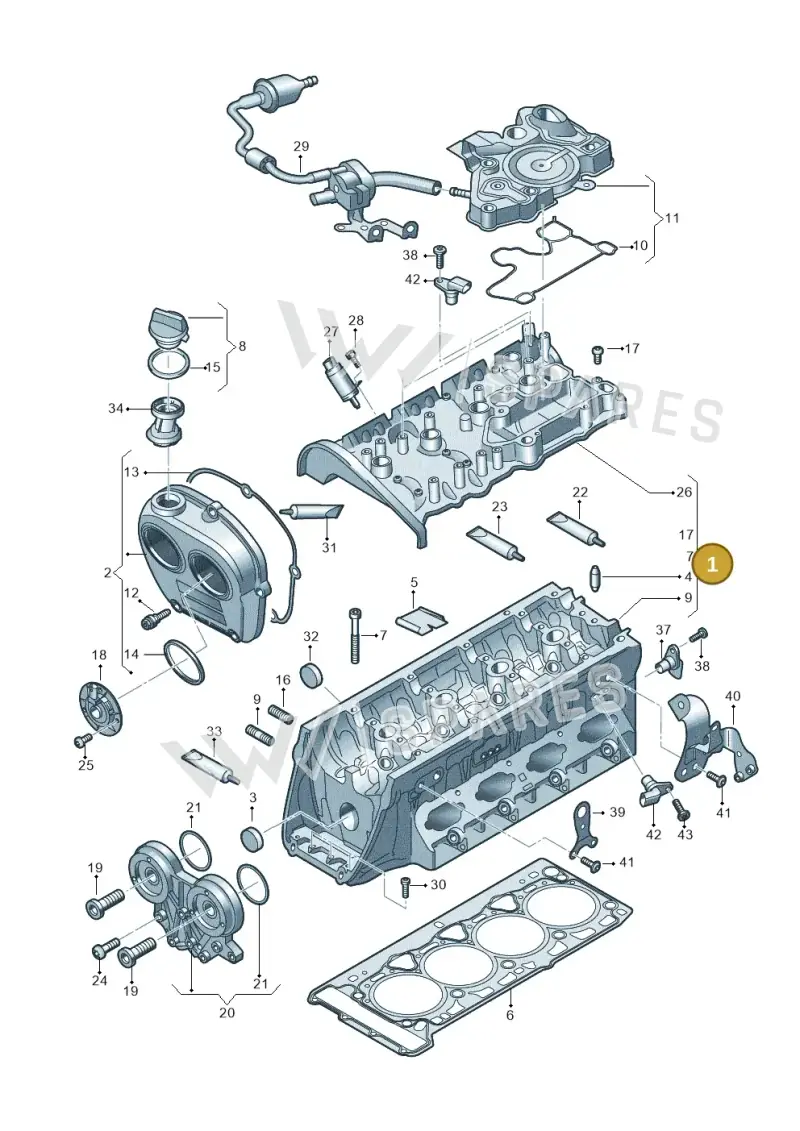 06K103264EX — Audi Q3 quattro (2018-2019) diagram 863103520, position 1