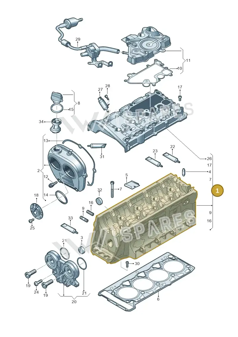 06K103264X — Volkswagen Touareg (2017-2023) diagram 863103500, position 1