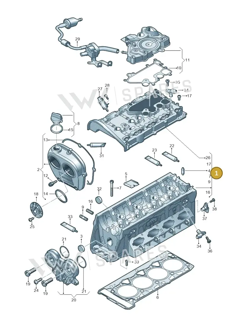 06K103264X — Audi A7 Sportback (2018-) diagram 848103290, position 1