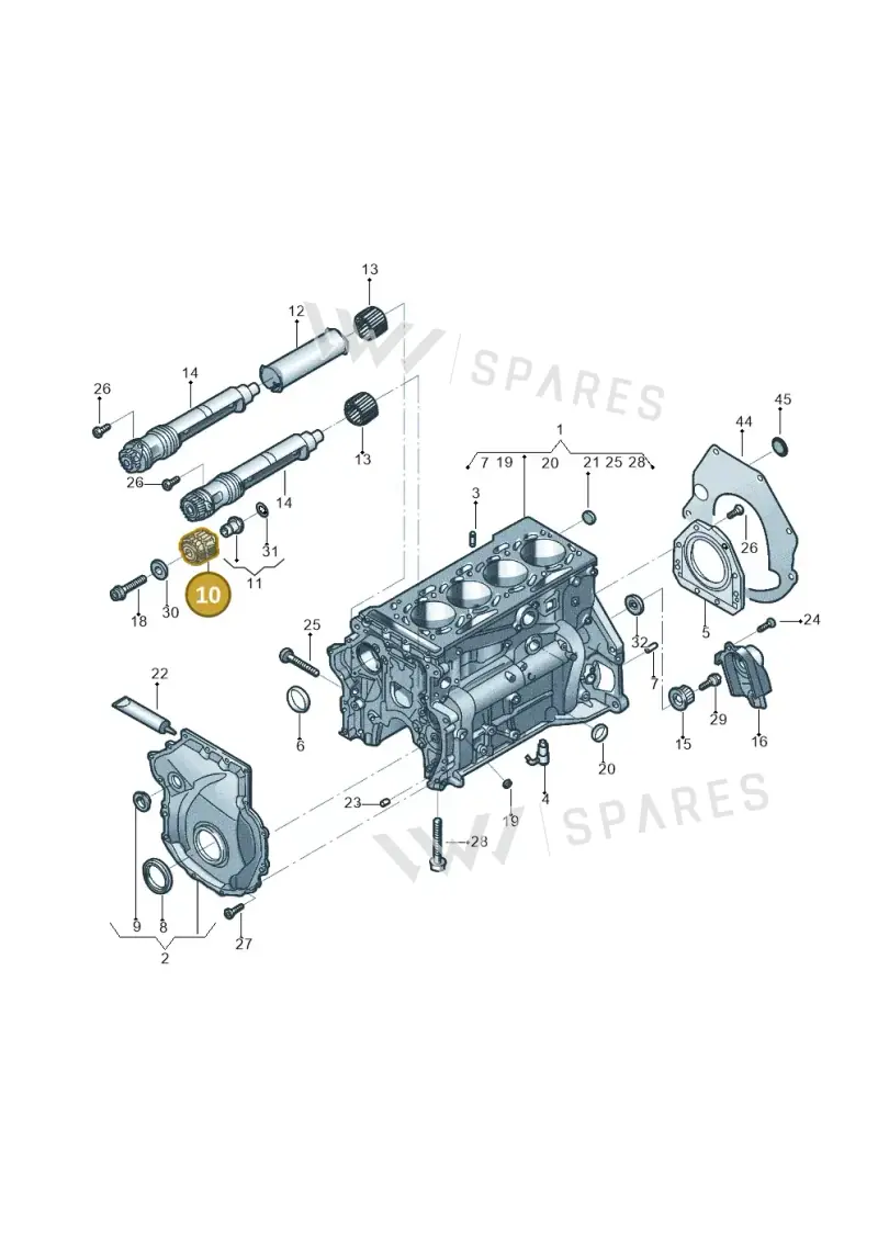 06K103319P — Volkswagen Tiguan 2.0 4Motion (2017-2024) diagram 431103019, position 10